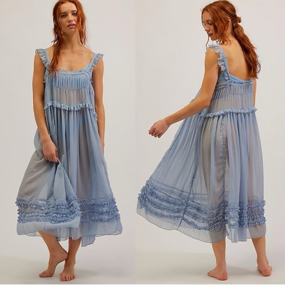 Free People Blue Midi Dress